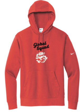 Nike Club Fleece Sleeve Swoosh Pullover Hoodie Red
