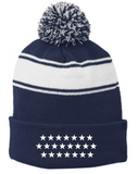 Sport-Tek® Stripe Pom Pom Beanie