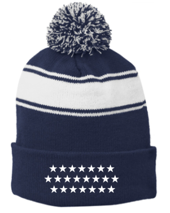 Sport-Tek® Stripe Pom Pom Beanie