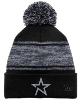 New Era® Knit Chilled Pom Beanie - Black/Deep Navy