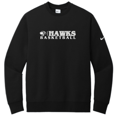Nike Club Fleece Sleeve Swoosh Crew - Black