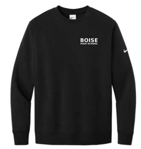 Nike Club Fleece Sleeve Swoosh Crew - Black