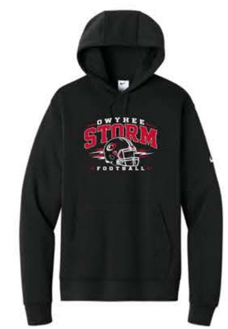 Nike Club Fleece Sleeve Swoosh Pullover Hoodie - BLACK **Name and Number Option**