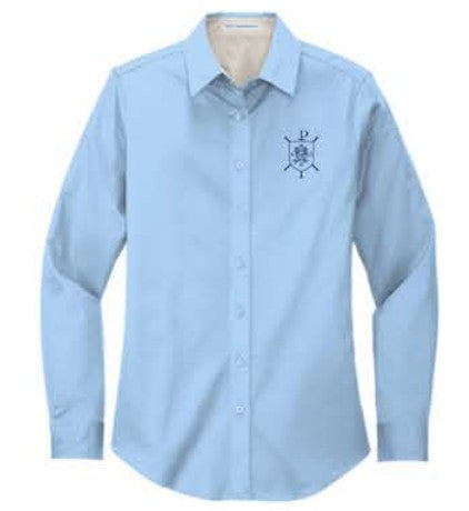 Port Authority® Women's Long Sleeve Easy Care Shirt - Light Blue/Light Stone