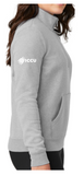 Boise State - Nike Women's Club Fleece Sleeve Swoosh 1/2-Zip - Dark Grey Heather