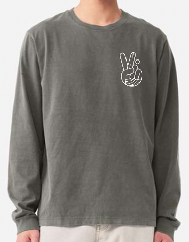 BELLA + CANVAS Unisex Heavyweight Garment-Dyed Long Sleeve Tee - Washed Charcoal