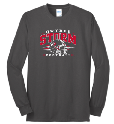 Port & Co® Long Sleeve Core Blend Tee - Charcoal ***Name and Number Option***