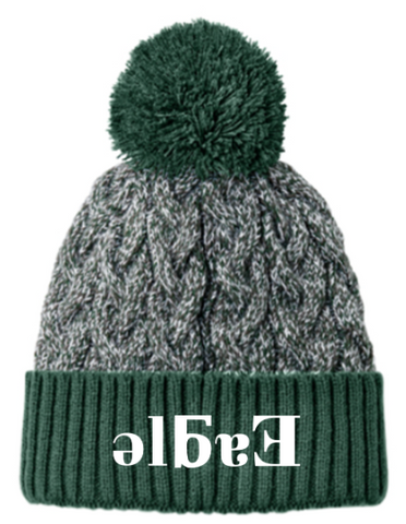 New Era® Marled Knit Pom Beanie - Dark Green