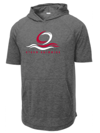 Sport-Tek® PosiCharge® Tri-Blend Wicking Short Sleeve Hoodie - Dark Grey Heather