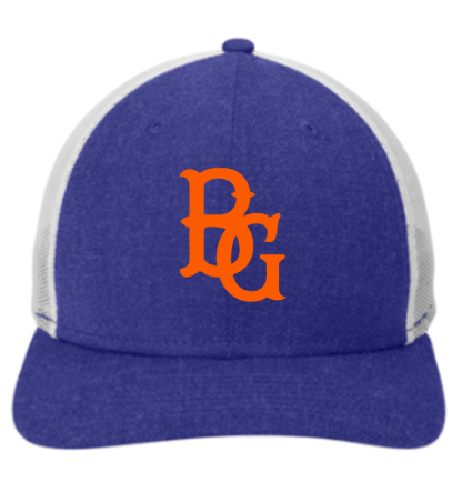 New Era® Snapback Low Profile Trucker Cap - Heather Royal/White