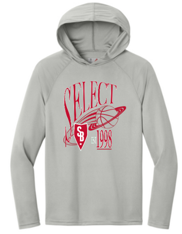 A4 Cooling Performance Long Sleeve Hooded Tee - Silver