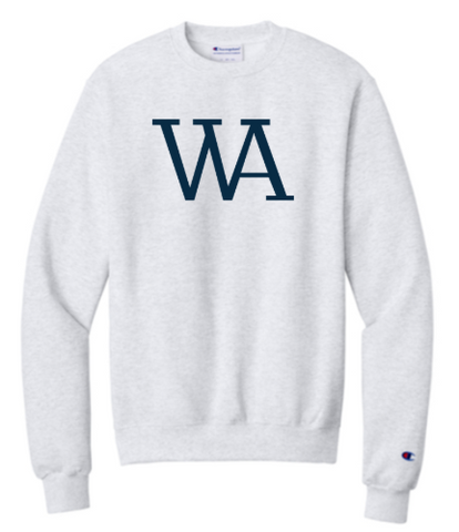Champion® Powerblend® Crewneck Sweatshirt - Silver Grey - Full Chest logo