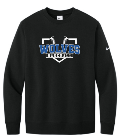 Nike Club Fleece Sleeve Swoosh Crew - Black