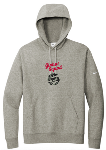 Nike Club Fleece Sleeve Swoosh Pullover Hoodie - Dark Grey Heather