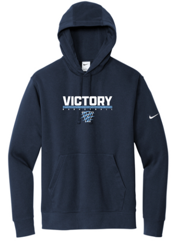 Nike Club Fleece Sleeve Swoosh Pullover Hoodie - Navy