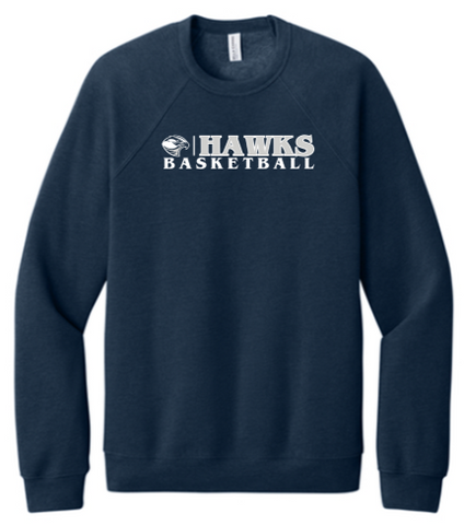 BELLA+CANVAS® Unisex Sponge Fleece Raglan Sweatshirt - Heather Navy