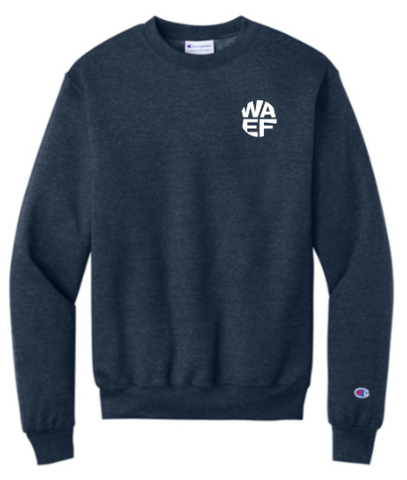 Champion® Powerblend® Crewneck Sweatshirt - Navy Heather - Round Logo