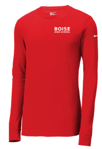 Nike Dri-FIT Cotton/Poly Long Sleeve Tee - Red