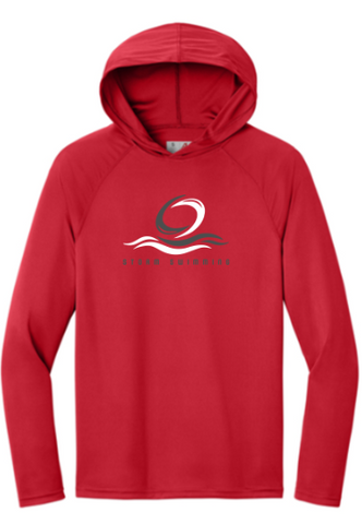 A4 Cooling Performance Long Sleeve Hooded Tee - Red