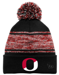 New Era® Knit Chilled Pom Beanie - Red & Black