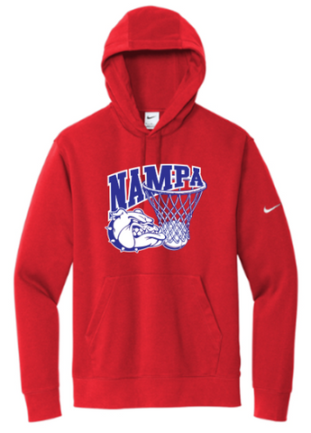 Nike Club Fleece Sleeve Swoosh Pullover Hoodie - Red