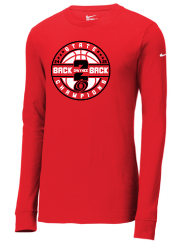Nike Dri-FIT Cotton/Poly Long Sleeve Tee - Red