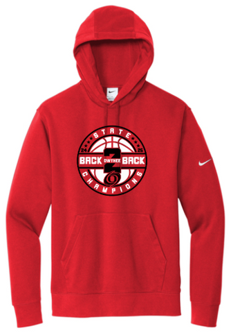Nike Club Fleece Sleeve Swoosh Pullover Hoodie - Red