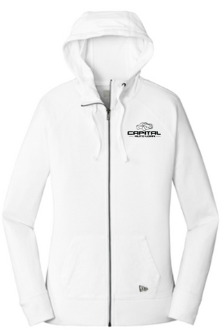 New Era® Women's Sueded Cotton Blend Full-Zip Hoodie - White