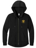 District® Women’s Perfect Weight® Fleece Drop Shoulder Full-Zip Hoodie - Black
