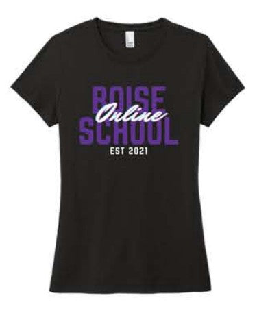 District® Women’s Perfect Tri® Tee - Black **Online Cursive Logo**