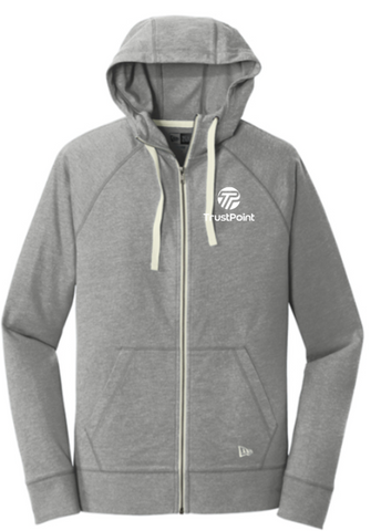 New Era® Sueded Cotton Blend Full-Zip Hoodie - Shadow Grey