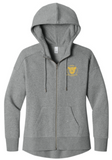 District® Women’s Perfect Weight® Fleece Drop Shoulder Full-Zip Hoodie - Heathered Steel