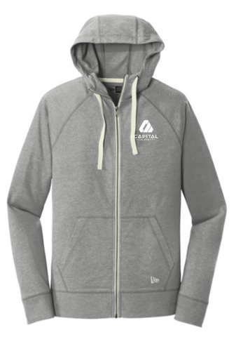 New Era® Sueded Cotton Blend Full-Zip Hoodie - Shadow Grey