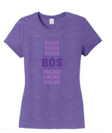 District® Women’s Perfect Tri® Tee - Purple Frost **BOS Logo**