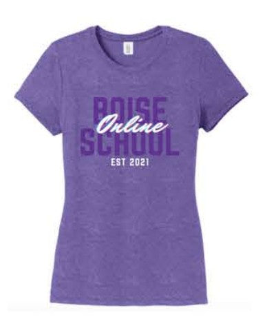 District® Women’s Perfect Tri® Tee - Purple Frost **Cursive Online Logo**