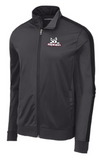 Sport-Tek ® Tricot Sleeve Stripe Track Jacket - Grey & Black