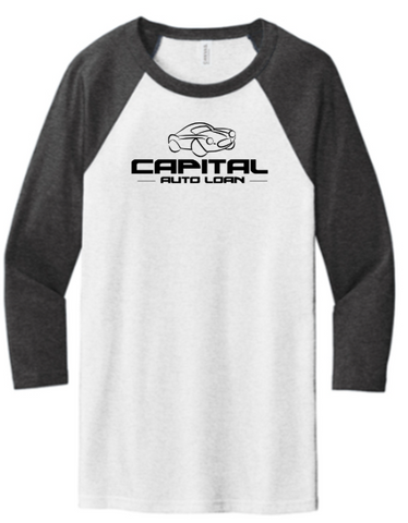 BELLA+CANVAS® Unisex 3/4-Sleeve Baseball Tee