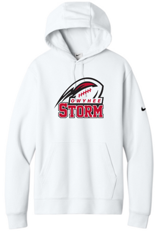 Nike Club Fleece Sleeve Swoosh Pullover Hoodie - White***Name and Number Option***