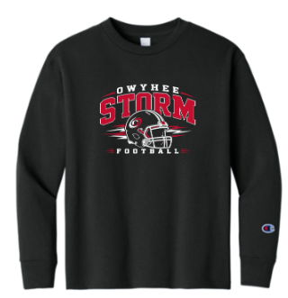 Champion® Youth Jersey Long Sleeve Tee - Black ***Name and Number Option***