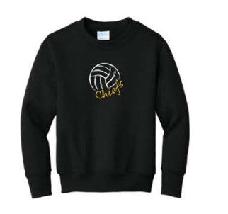 Port & Co® Youth Core Fleece Crewneck Sweatshirt - Black