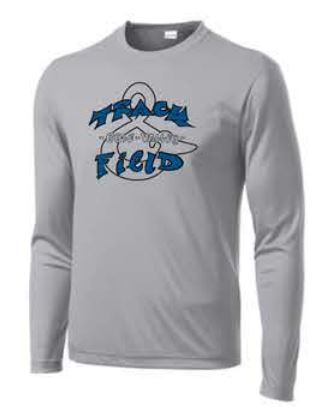 Sport-Tek® Long Sleeve PosiCharge® Competitor™ Tee - Silver (Track and Field logo)