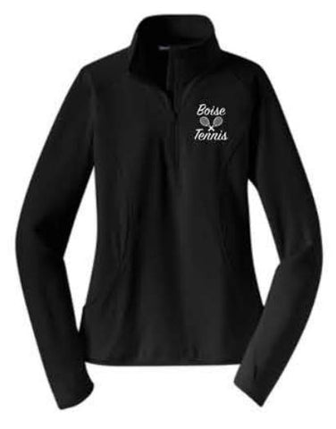 Sport-Tek® Ladies Sport-Wick® Stretch 1/2-Zip Pullover - Black